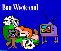 Gif bon week-end télévision